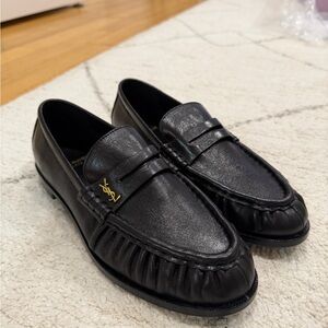 Yves Saint Laurent Black Leather Loafers